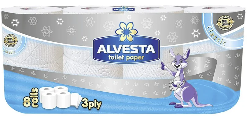 Alvesta toalettpapper, 8 rullar i förpackning